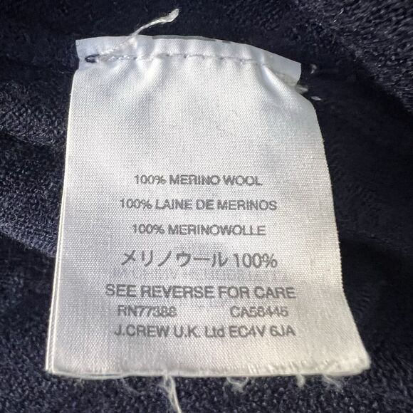 J. Crew Sweater Women’s M Blue Navy Margot Crewneck Merino Wool - Picture 6 of 6